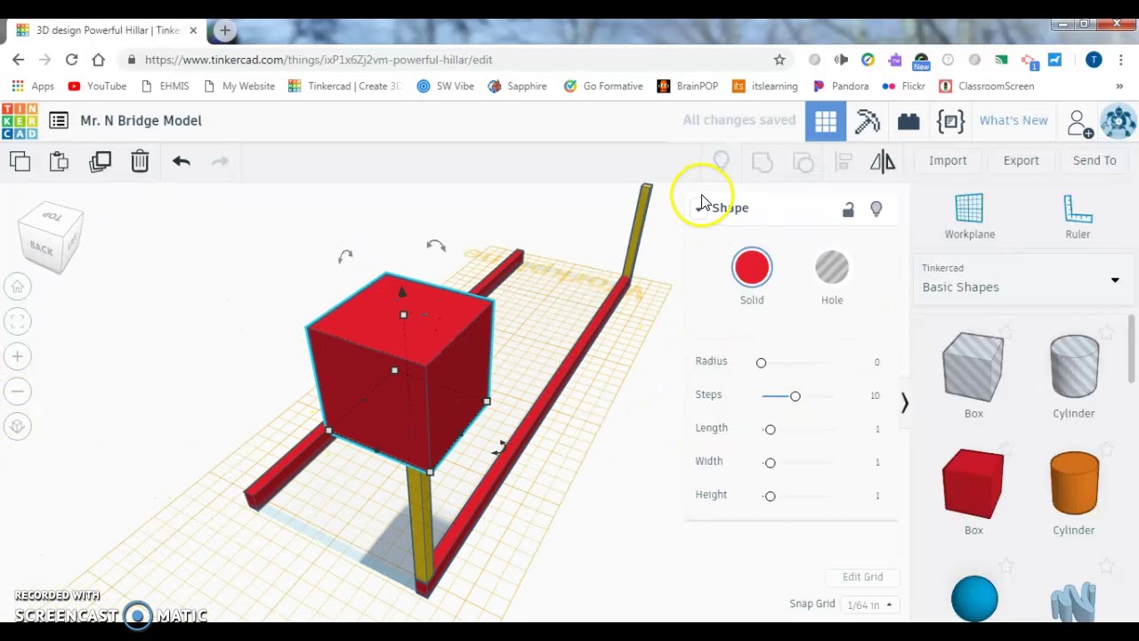Creating a Bridge Model in TinkerCAD