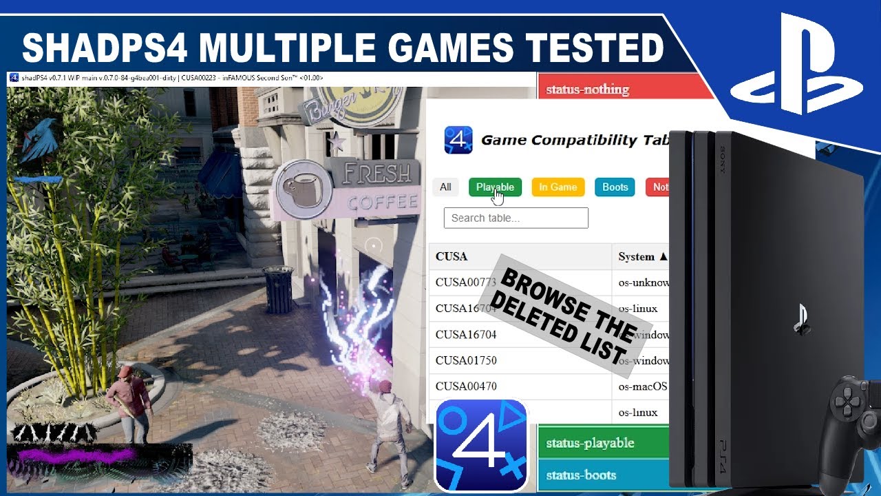 ShadPS4 Multiple Games Tested, Old Compatibility List Now Viewable