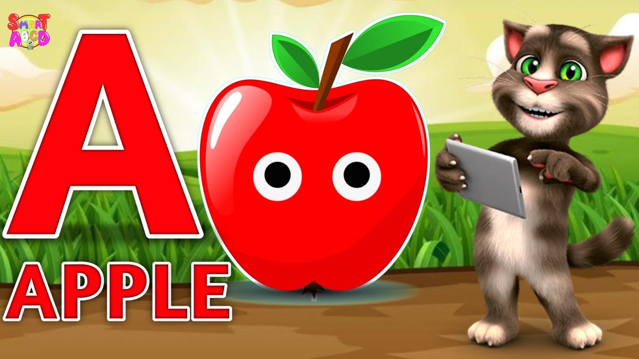 Фонетическая песенка 2 с двумя словами в 3D-формате - A для яблока 🍎🍏 - Песни про алфавит ABC со ...