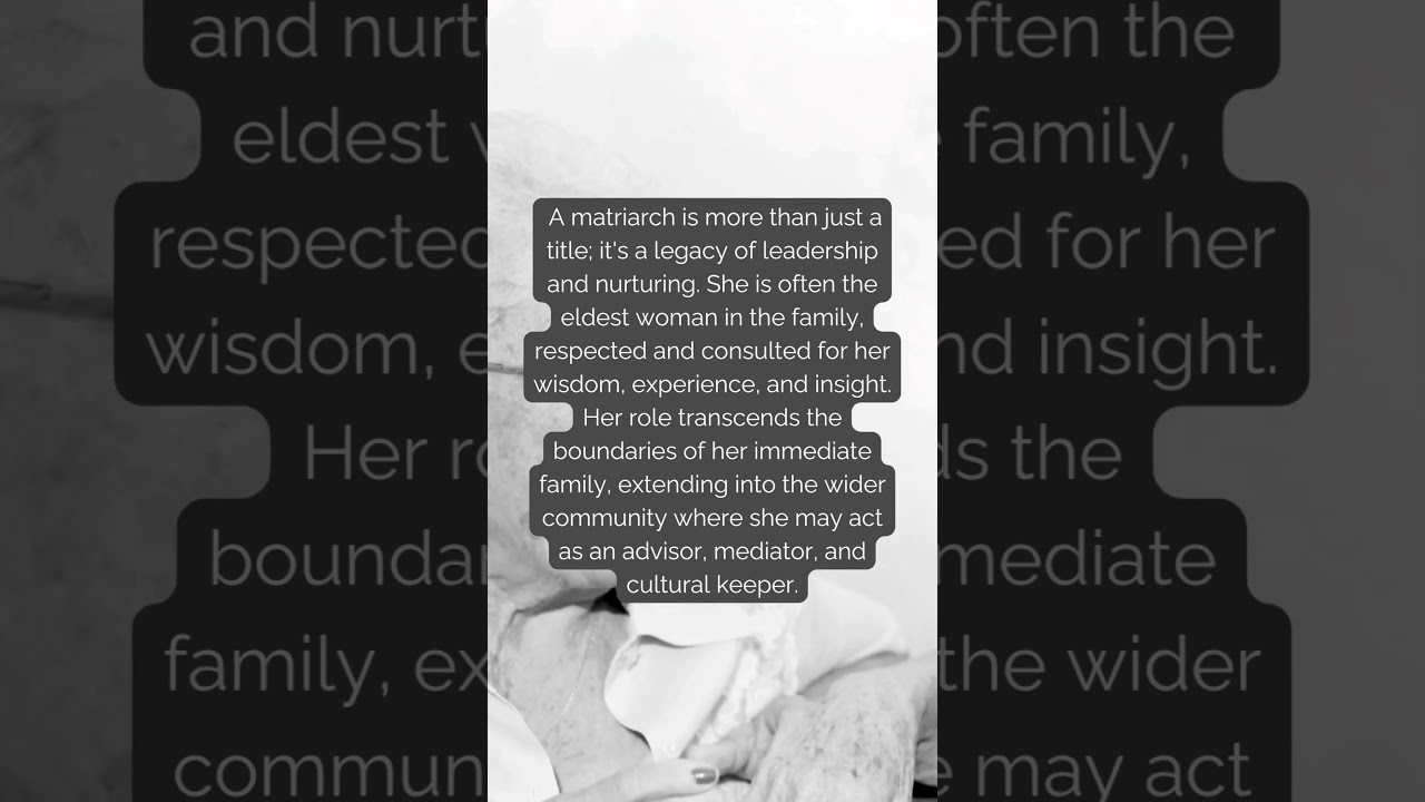 🌟 Honoring Our Matriarchs: The Pillars of Our Heritage 🌟#Matriarch #FamilyWisdom #Heritage #Legacy