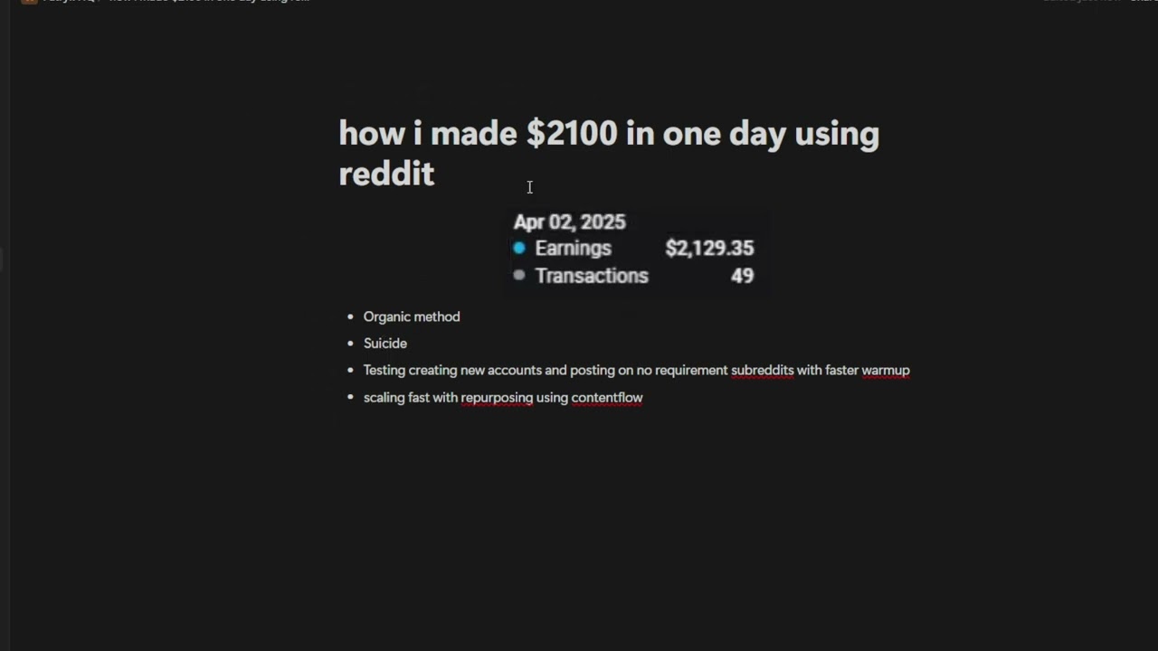 How I Made $2100 in ONE Day using Reddit (OFM)