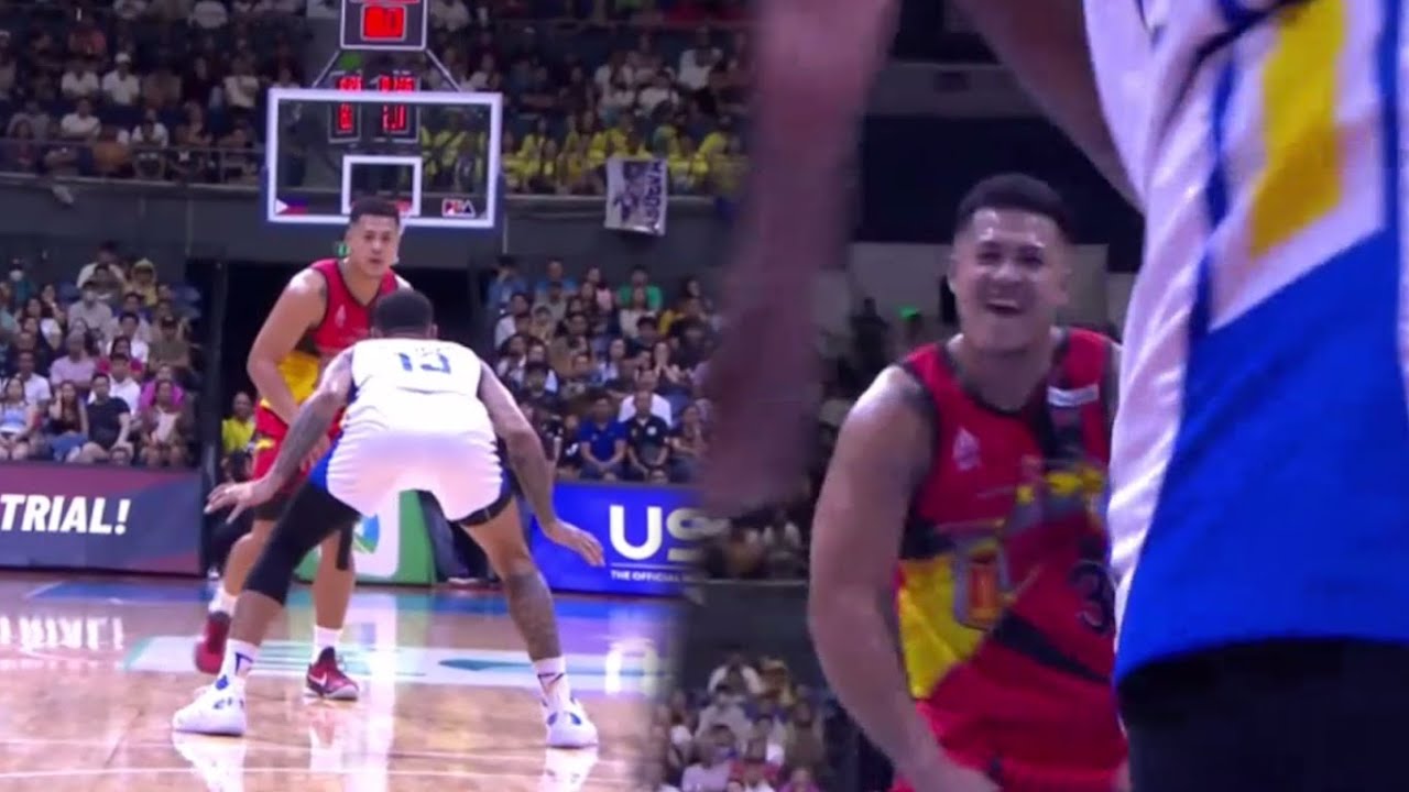 Jericho Cruz TAUNTS Calvin Abueva after scoring on him 