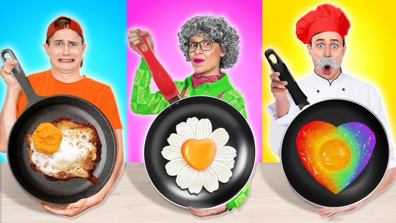 OMS VS MIJ KOOKCHALLENGE || Geweldige keuken- en ouderschapshacks door 123 GO!