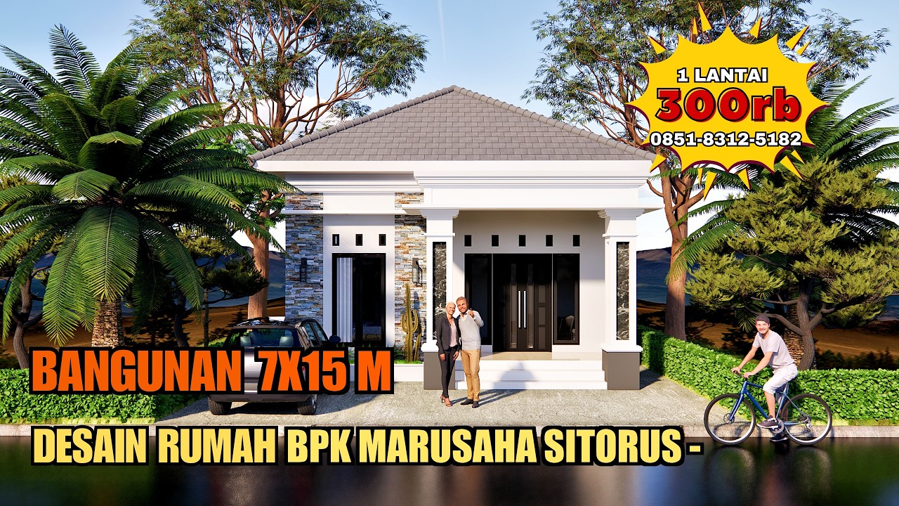 Desain Rumah UK 7X15 M 1 Lantai | Jasa Desain Rumah Bpk Marusaha Sitorus