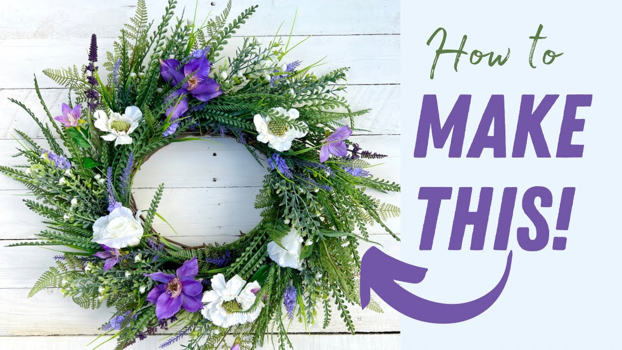 How to Make a Spring Wildflower Wreath/ DIY wreath making tutorial
