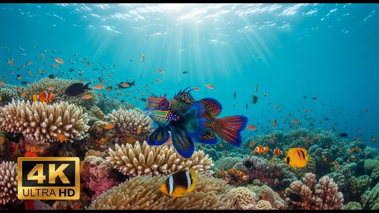 🐠 Stunning Coral Reef 4K – Relaxation Music with Beautiful Underwater Life