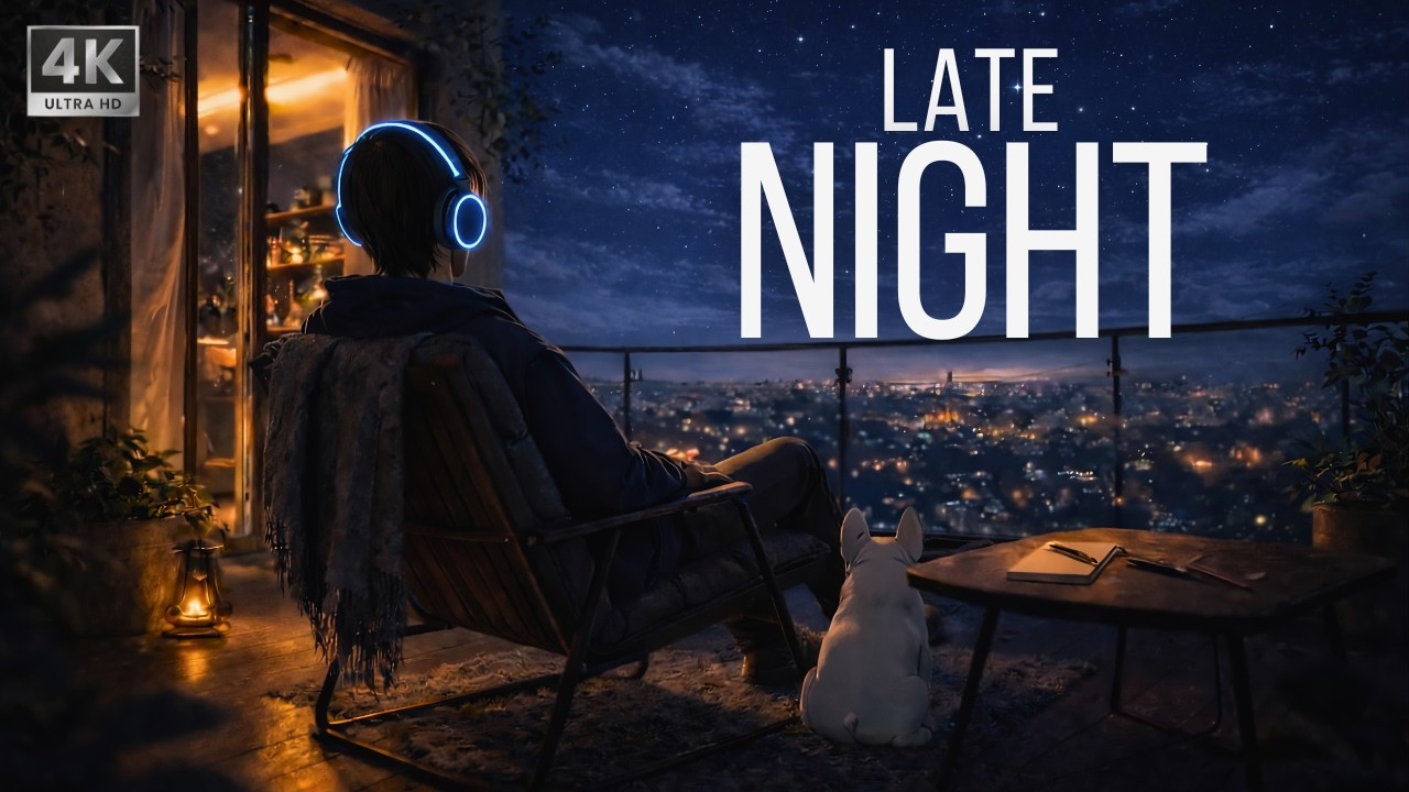 Late Night Lofi for Creative Flow • Above the City Lights • 1 Hour Mix [4K] 🌃