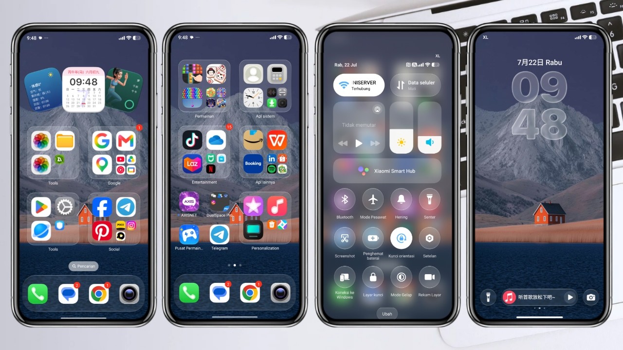 Tema iPhone iOS 27 Hyper OS 3.0 untuk semua HP xiaomi redmi poco