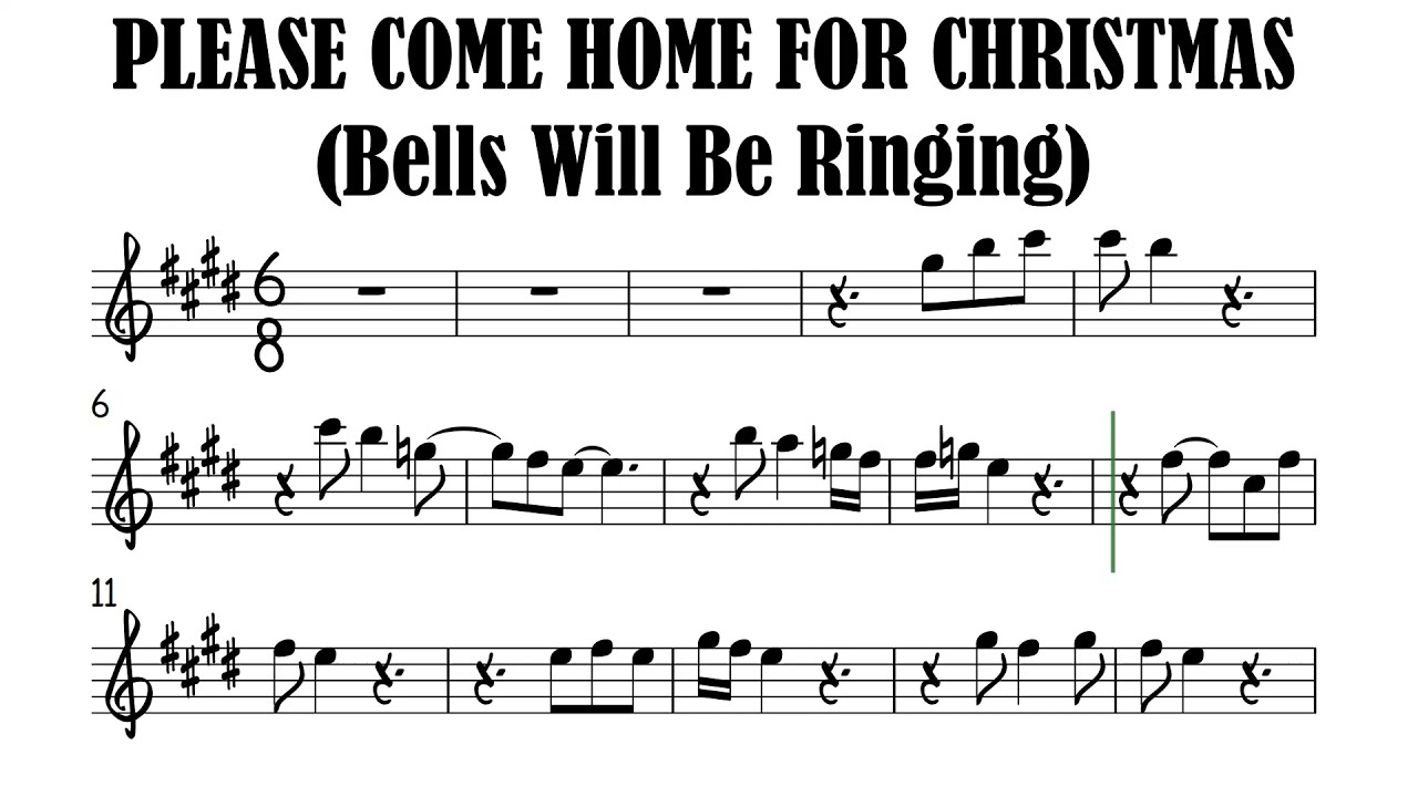 Please Come Home For Christmas Alto Sax Sheet Music Backing Track Play Along Partitura