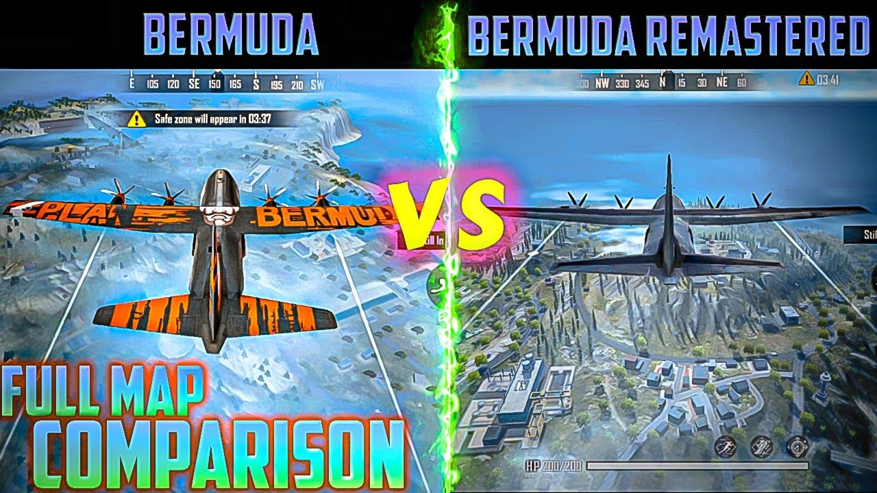 Full Maps Comparison Bermuda Vs  Bermuda Remastered || 24k Goldn - Mood (MODE RUOK FF, Apelapato999)