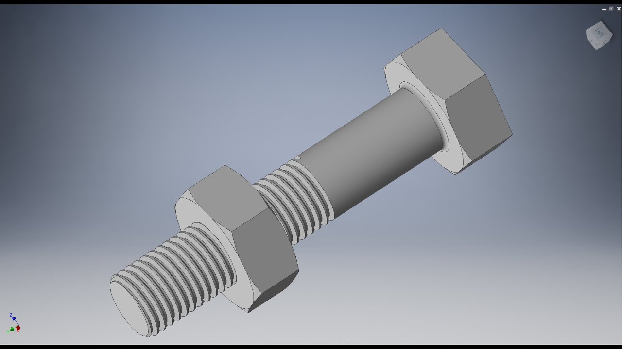 Học inventor cơ bản: Vẽ và mô phỏng chuyển động bu lông đai ốc bằng inventor