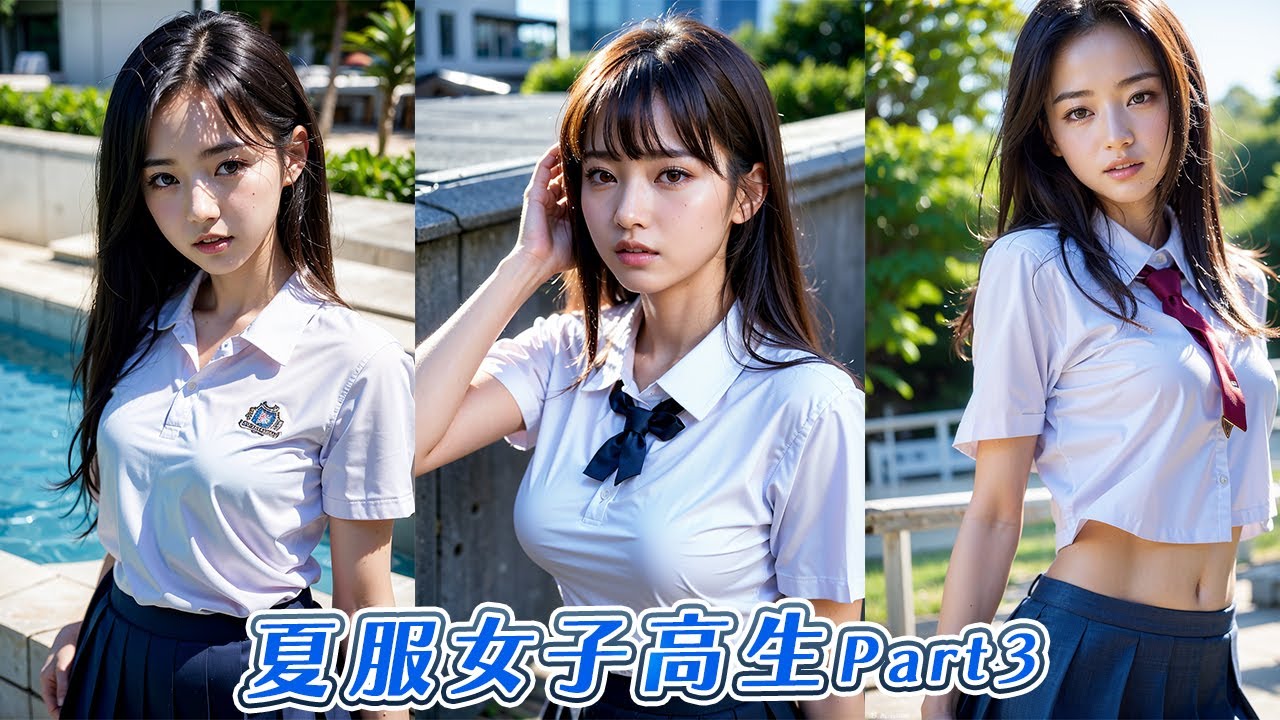 【AIグラビア】夏服女子高生Part3（夏服JK20人）