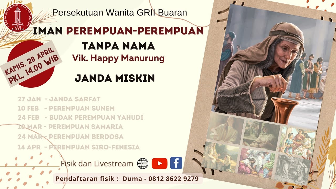 Persekutuan Wanita GRII Buaran | Seri Iman Perempuan-Perempuan Tanpa Nama-7 | Janda Miskin
