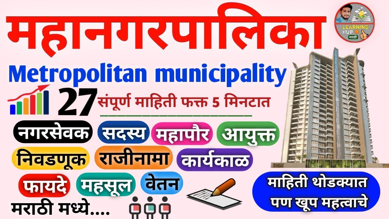 महानगरपालिका माहिती. mahanagarpalika mahiti ( metropolitan municipality ) @learninghubmarathisopan