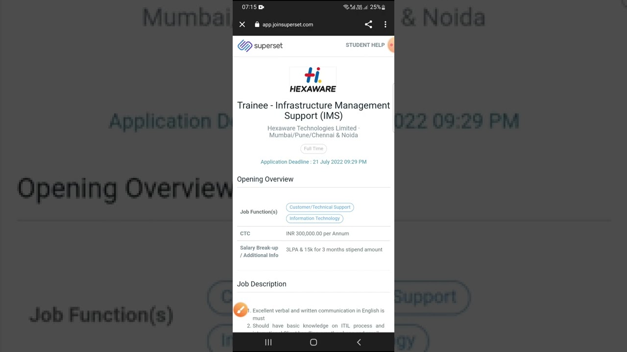 Hexaware hiring l Trainee l Fresher Off Campus Chennai l pune l Mumbai l Noida