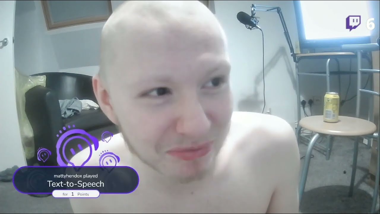 autistic man shaves his hair and brows for a dono