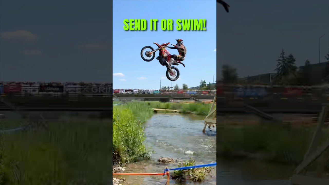 Mani Lettenbichler FLIES Over River at Romaniacs Finish! #enduro #dirtbike #flying