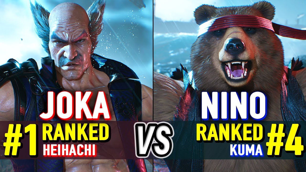 T8 🔥 JOKA (#1 Ranked Heihachi) vs NINO (#4 Ranked Kuma) 🔥 Tekken 8 High Level Gameplay