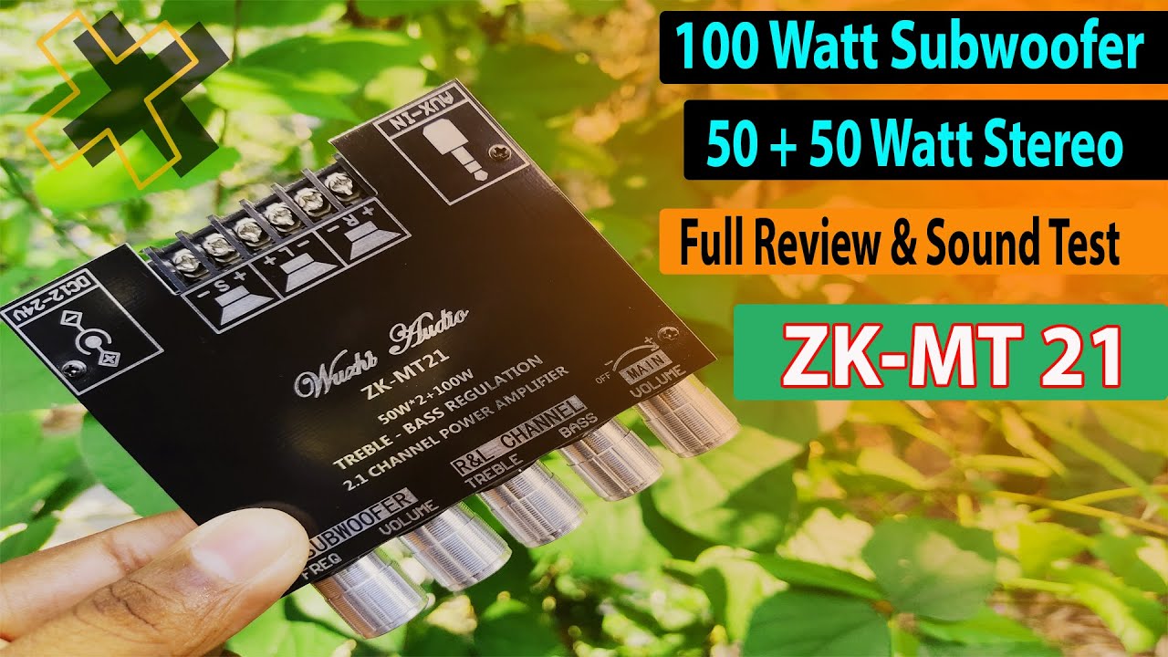 ZK-MT21 100Watt Bass + 50Watt &times; 2 Stereo | Bluetooth 5.0 | Powerful Audio Amplifier