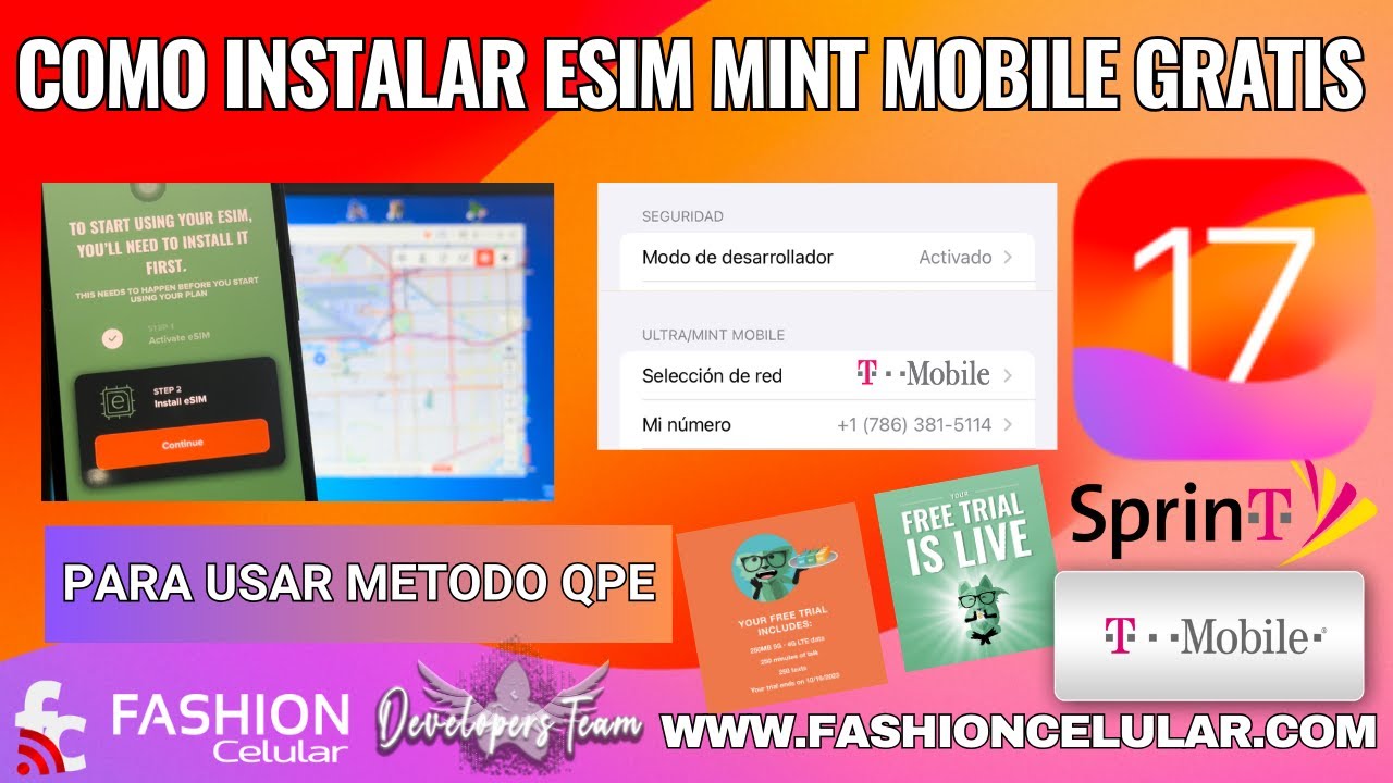 eSim T-Mobile Sprint iOS 17 GRATIS 2023 | QPE iPHONE 12 13 14 SE 3ra | COMO INSTALAR ESIM T-Mobile