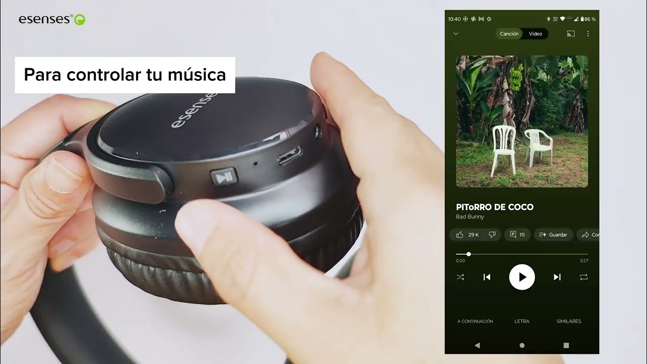 Manual de Uso Audífono Bluetooth esenses HP 3000 BT