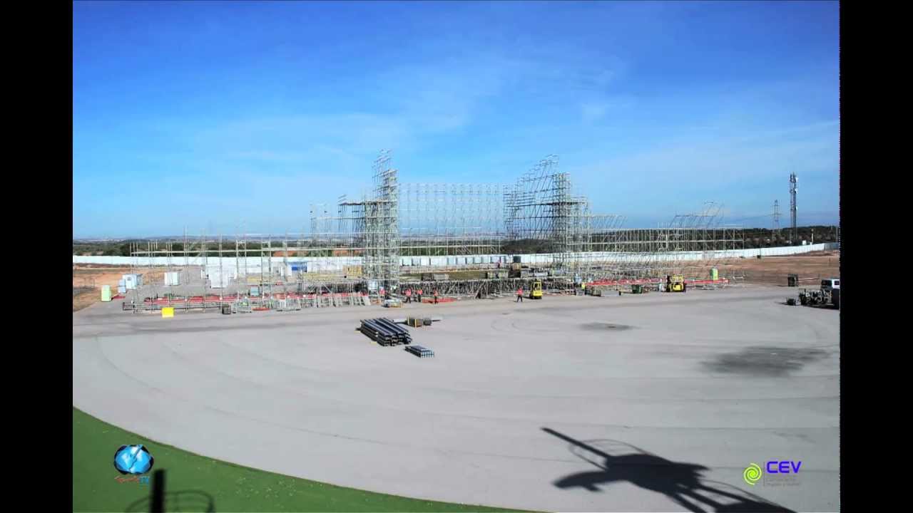 Montagem do Palco Mundo no Rock in Rio Madrid