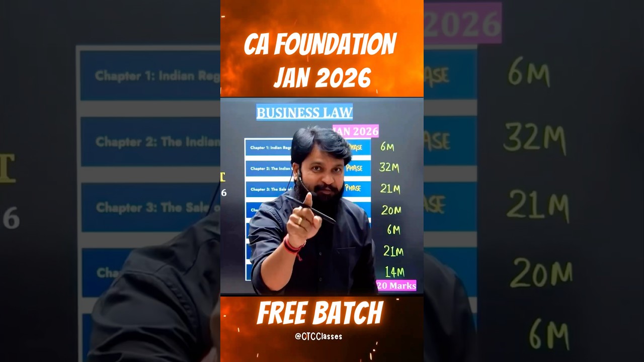 CA foundation jan 2026 free batch🙏 #ctcclasses #cafoundationjan2026freebatch #cafoundationjan2026