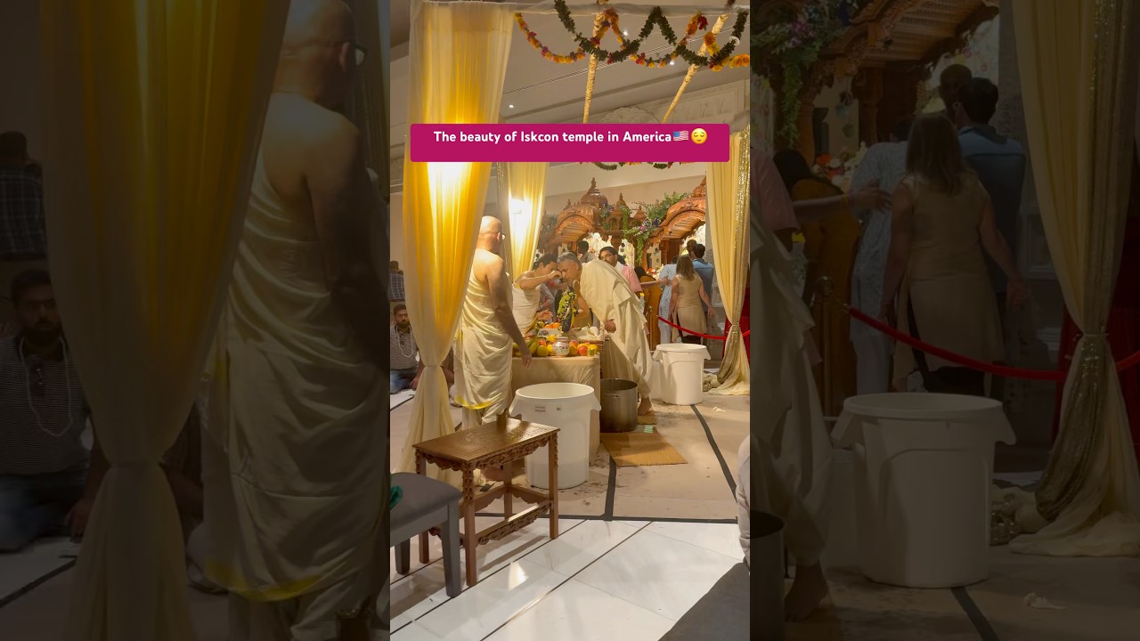 Iskcon Temple in USA❤️😌🦚#janamashtmispecial #desiinusa #iskcontemple #usa #krishnalove #shorts