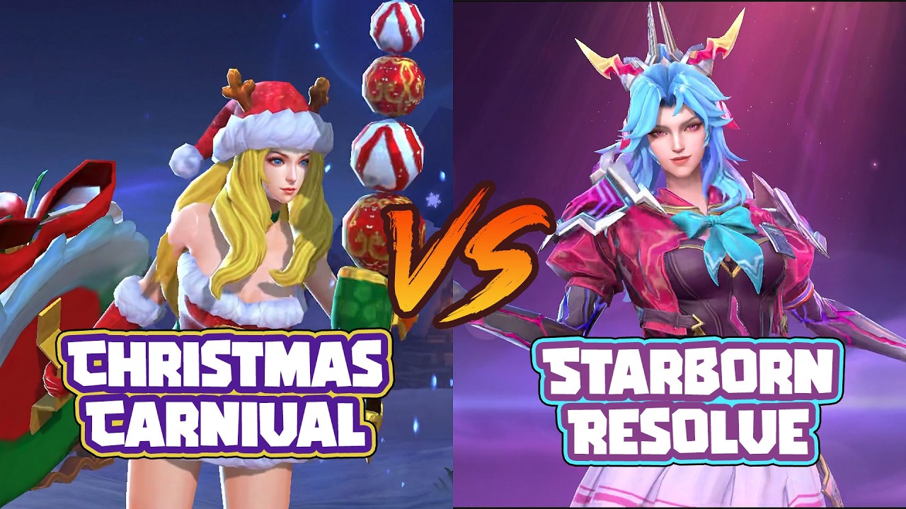 Freya - Starborn Resolve starlight skin V.S. Christmas Carnival skin - MLBB - Skin Comparison