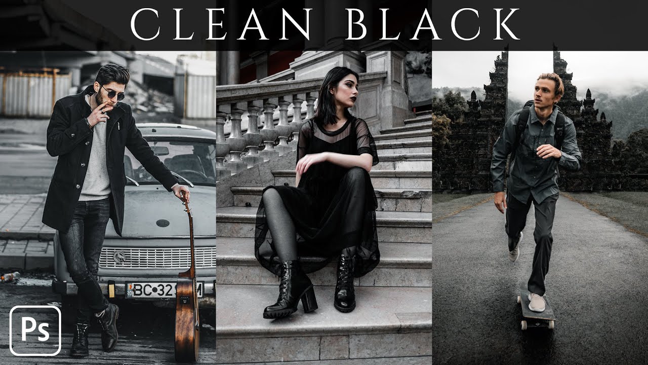Clean Black Presets - Color Grading Effect in Photoshop