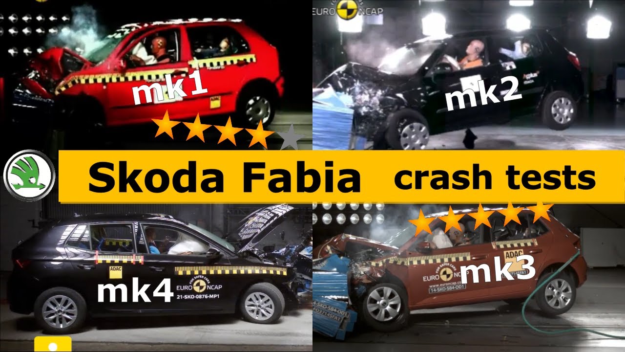 Skoda Fabia Crash Test (1 2 3 4) all generations (Euro NCAP)