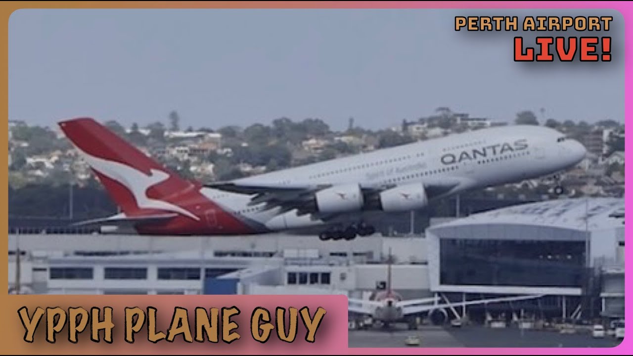 🔴🎥✈️ SPECIAL QANTAS A380 ARRIVAL + DEPARTURE! PERTH PLANE SPOTTING LIVE @ T1! W/ YPG