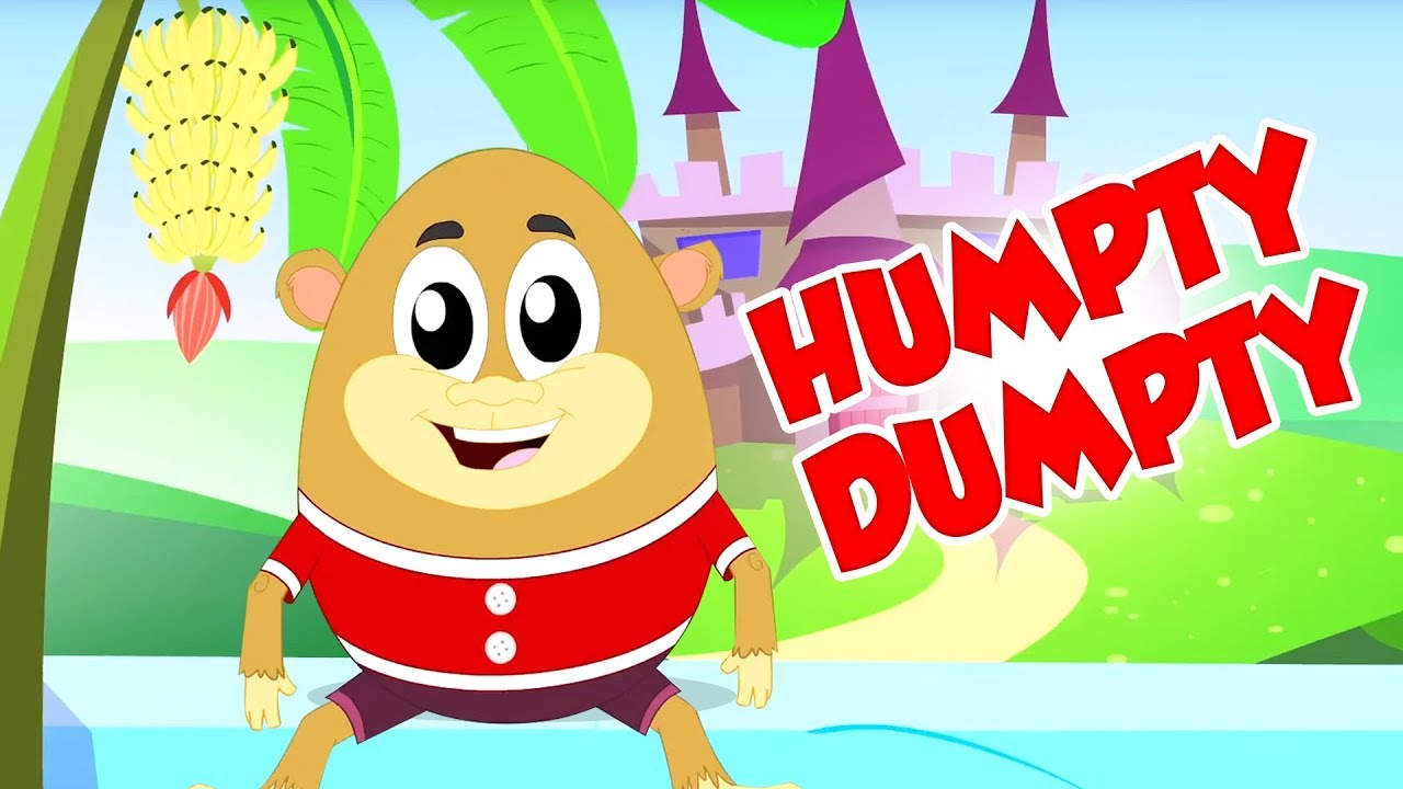 Humpty Dumpty Sat On A Wall | Monkey Rhymes for Kids | Videos for Babies