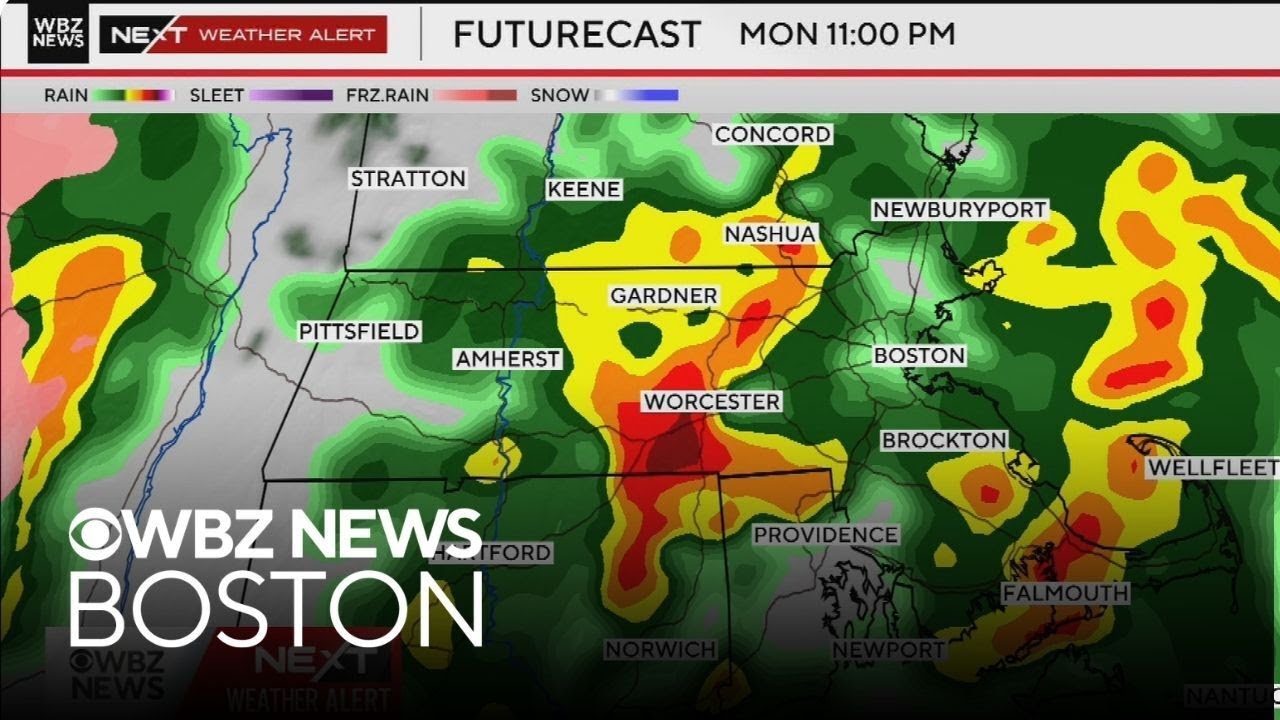 Heavy rainfall, intense wind gusts up to 65 mph to hit Massachusetts Monday into Tuesday
