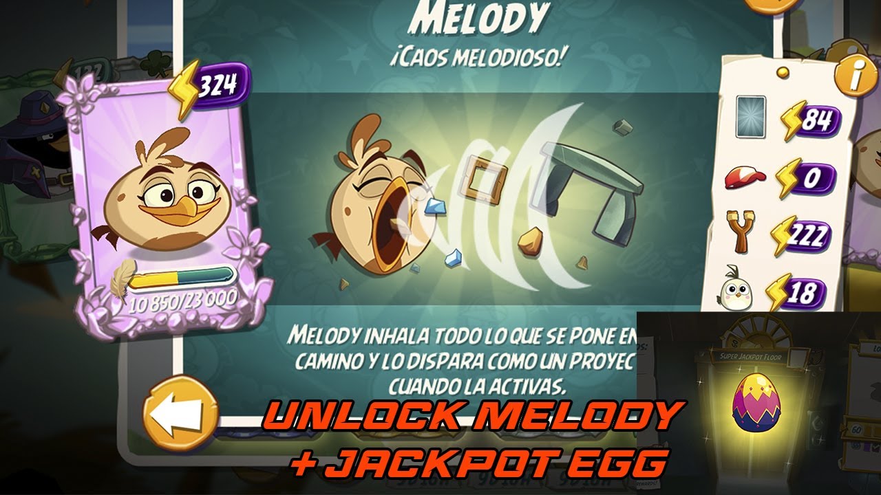 Angry Birds 2 AB2 | Unlock new MELODY Bird + Jackpot EGG in Tower of Fortune.