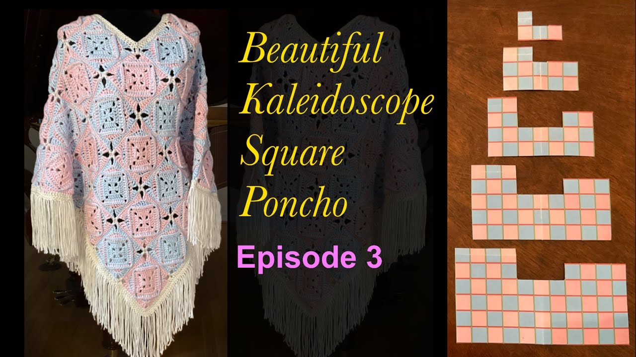 Пончо, связанное крючком, размер E3/4 - Серия «Великий калейдоскоп» 💎💎💎