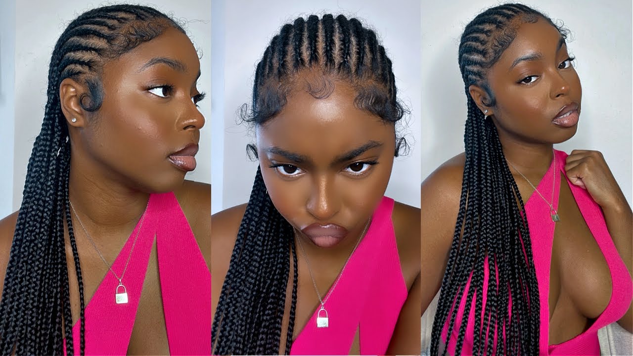 STRAIGHT BACK STITCH BRAIDS / FEEDIN BRAIDS AT HOME UNDER $20