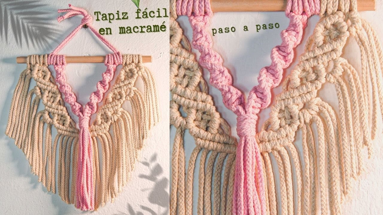 TUTORIAL MACRAMÉ TAPIZ FÁCIL CON CUERDA TRENZADA PASO A PASO EN ESPAÑOL | TEJIDO DE PARED BOHO CHIC