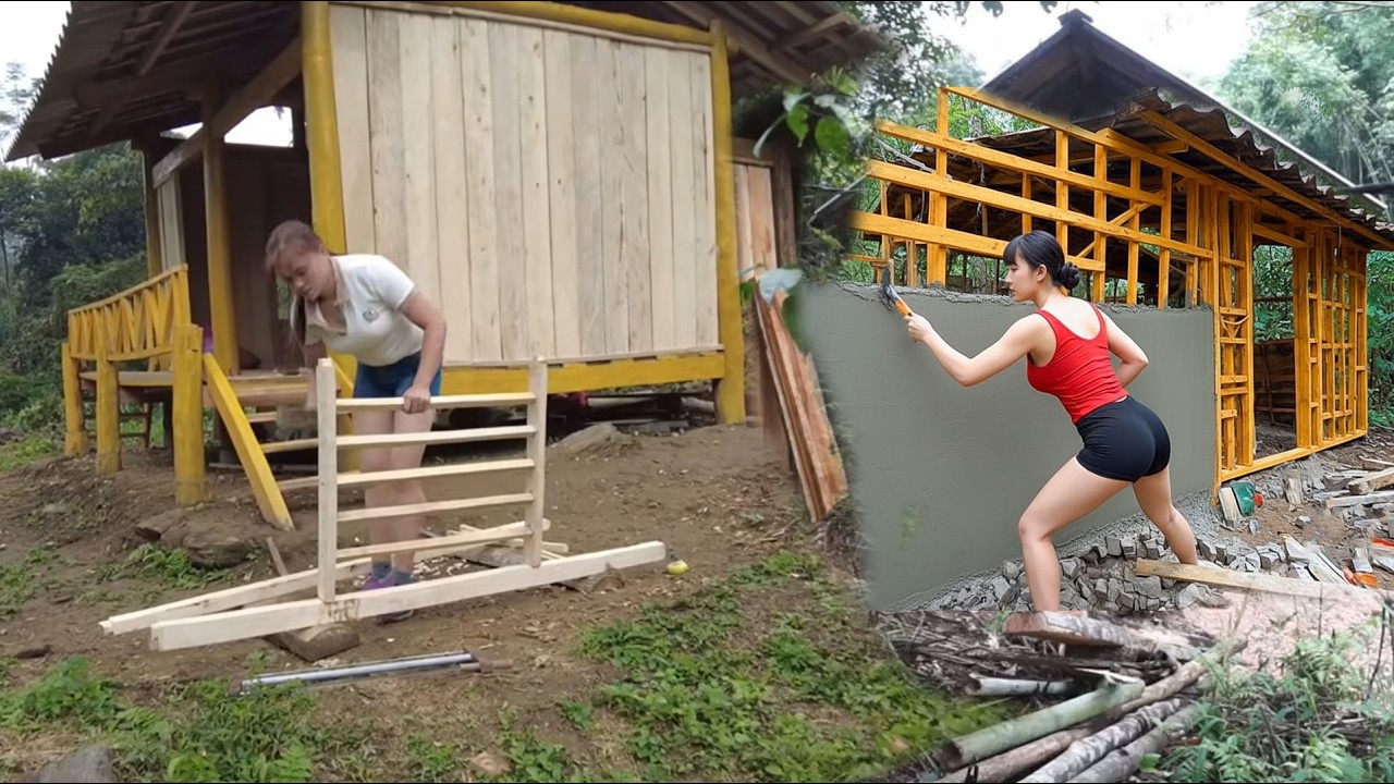 TIMELAPSE: Talented CEO Girl Leaves The City Return In The Forest Build New House - Start to Finish