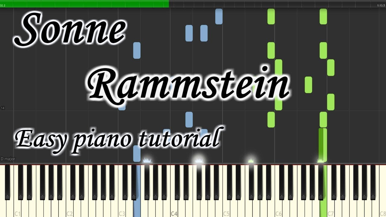 Sonne - Rammstein - Very easy and simple piano tutorial synthesia planetcover