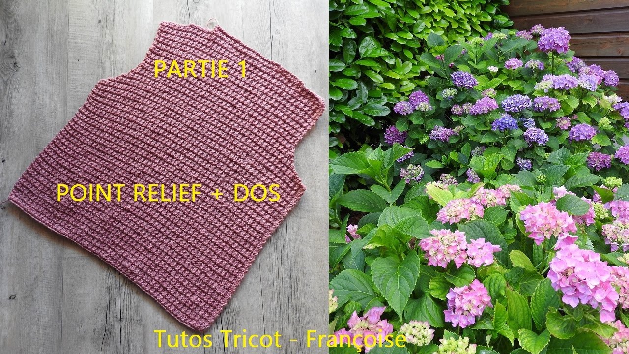 (1) Tuto Tricot Cardigan Femme en 6 tailles (création) au point Relief et bordures point ajouré