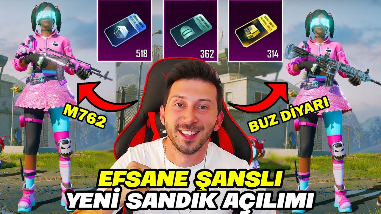 EFSANE ŞANSLI YENİ SANDIK AÇILIMI- BUZ DİYARI M4 VE M762 - PUBG MOBILE SANDIK KUTU AÇILIMI