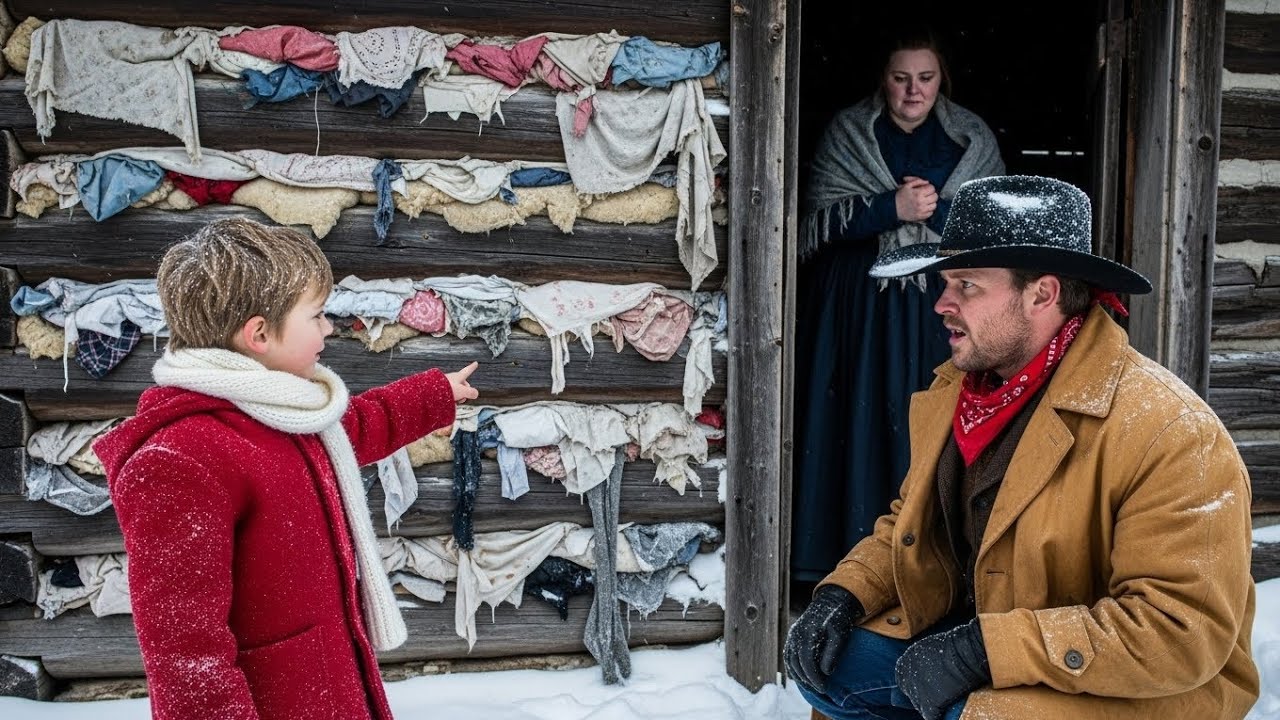 Mama Covered the Cracks in the Cabin With Cloth,The Little Boy Said—The Cowboy Rebuilt It and Stayed