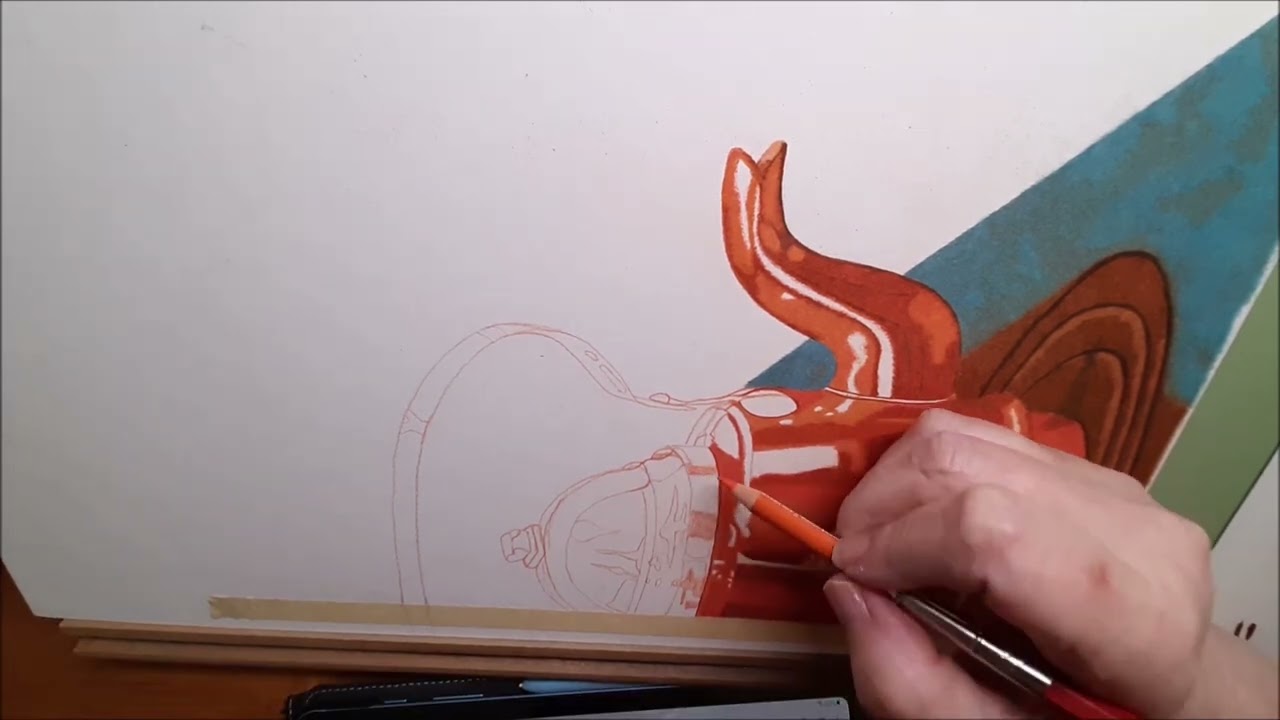 Pas à pas dessin d'une théière en cuivre - Partie 6