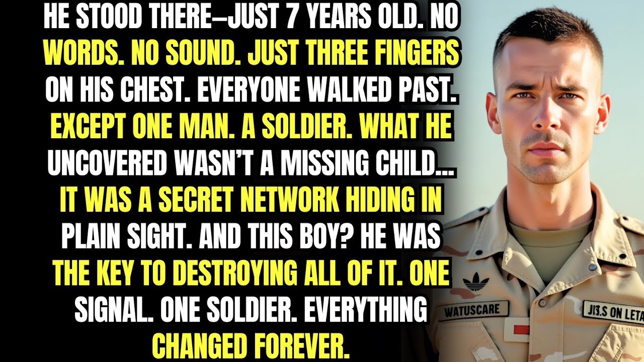 A 7 Year Old Boy Raised A Silent SOS At A Rest Stop… Until A Soldier Whispered, “I See You…”