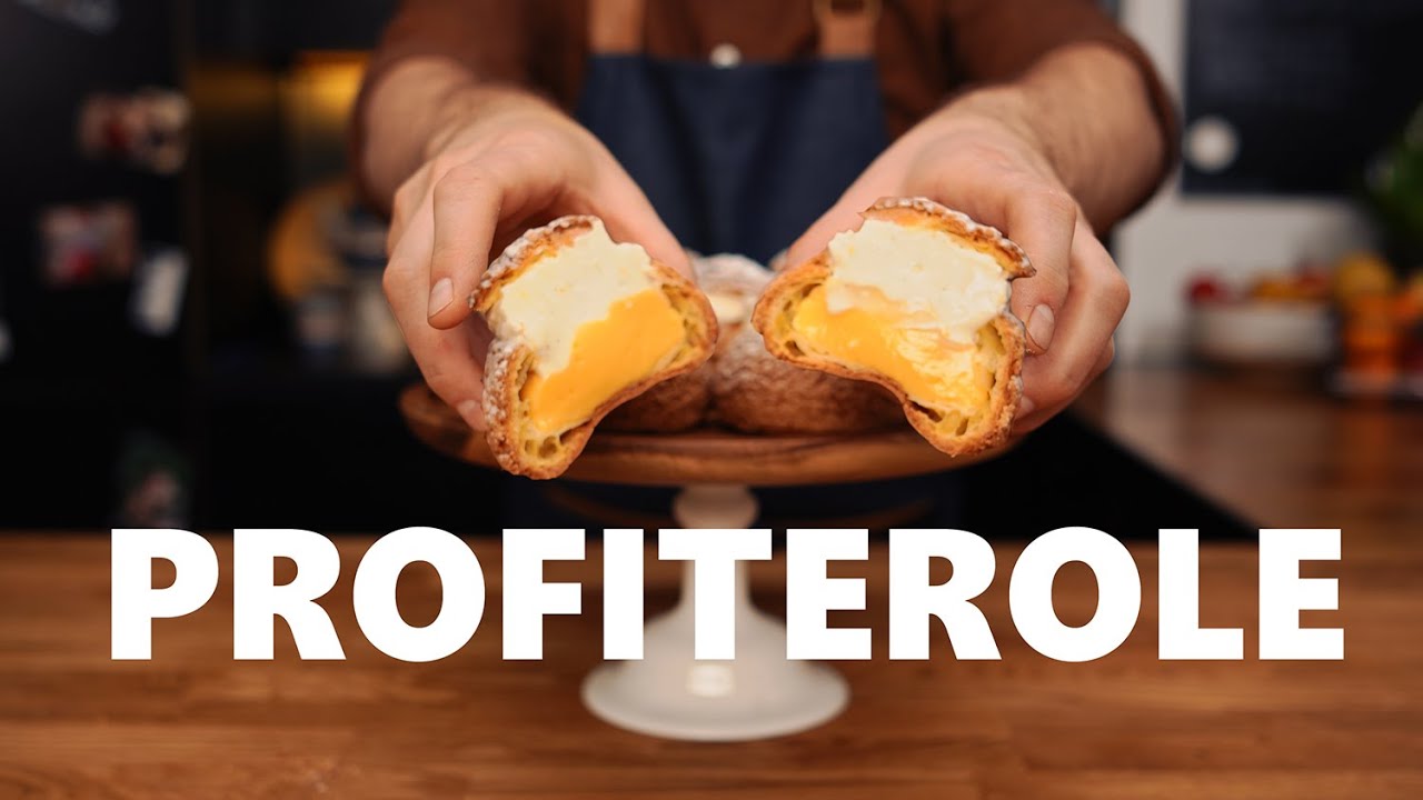 Profiterole - najlepsze chrupiące ptysie z kremem marakujowym - krok po kroku | Krzysztof Ilnicki
