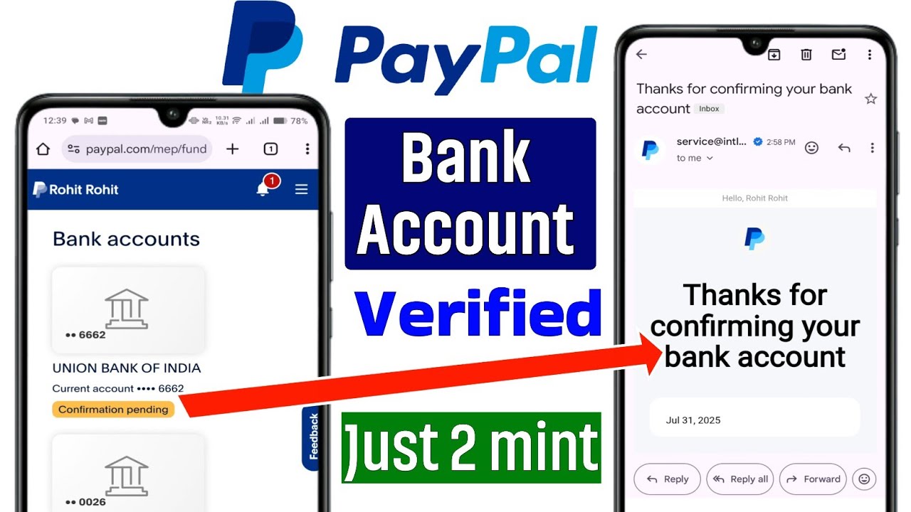 Paypal Bank Account Confirm Kaise Kare | Paypal Me Bank Account Kaise Add Kare