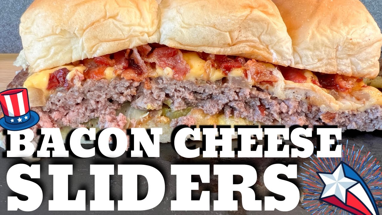 Bacon Cheeseburger Sliders on the Griddle - Easy Slider Recipe