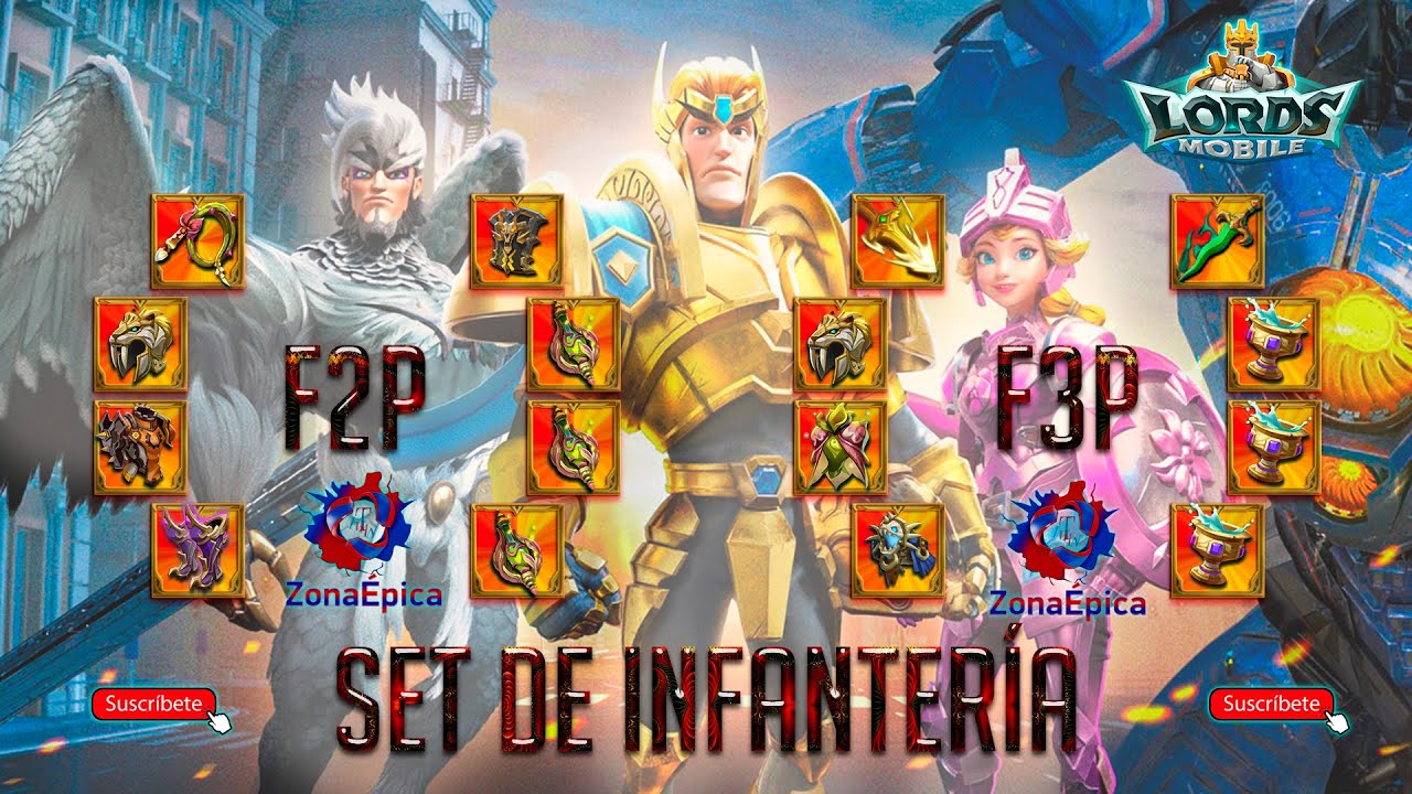 Sets de guerra Lords Mobile. ( Artillería, Caballería y Infantería) para Principiantes 2025.