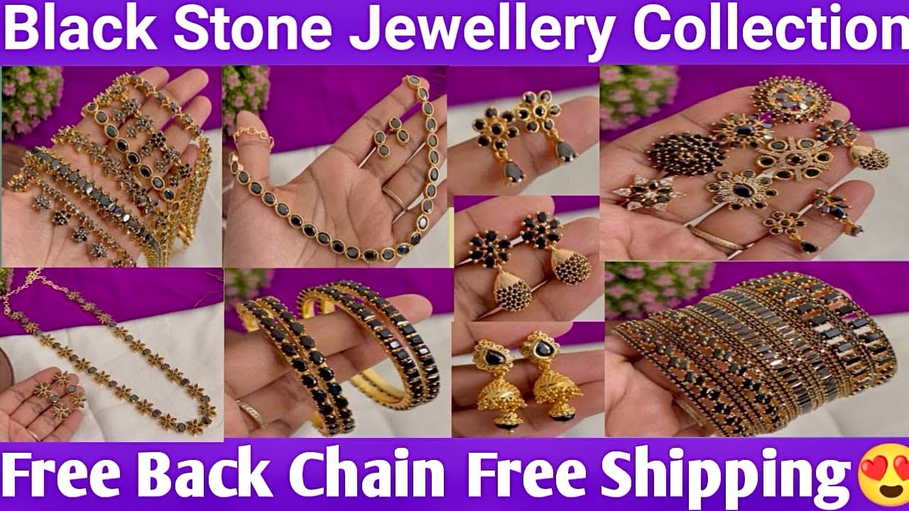 Black Stone Jewellery Collection | Free Backchain | Free Shipping 